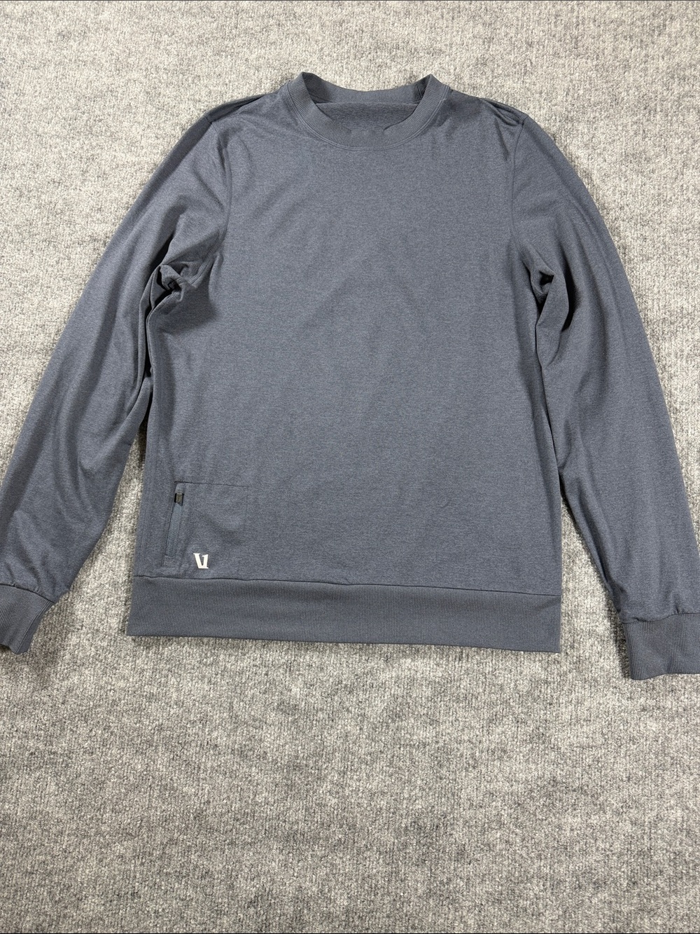Vuori Ponto Performance Crewneck Pullover Men’s Charcoal Heather Sweater
